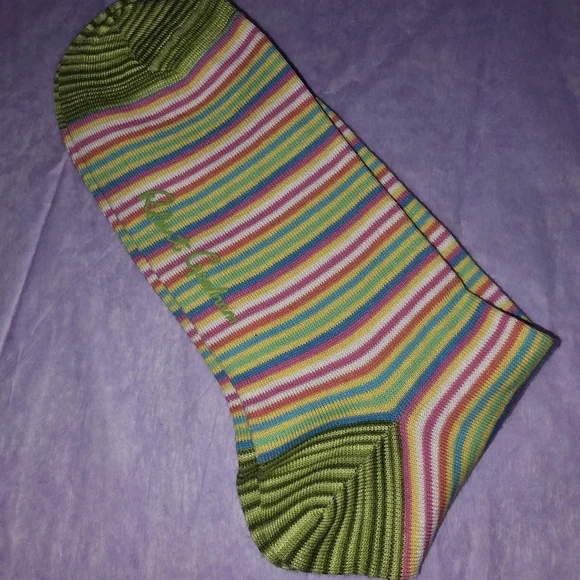 Robert Graham Multicolor Striped Crew Socks in Green, Yellow, Blue, Pink, White - Picture 4 of 7